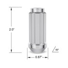  24  14x1 5 Spline Lug Nuts   Acorn Cone Seat   2  Length Closed   Silver Chrome