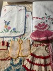 Vintage Cotton Crochet Embroidered Lot 13 Pcs