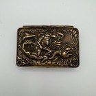 Antique Metal Match Safe Snuff Box Latch Neptune Poseidon Trident Sea Serpent