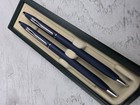 Vintage Cross Classic Century Matte Blue Ballpoint Pen   Pencil Set W  Case
