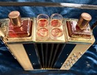 Japanese Mid-century Portable Accordion Music Box Decanter Set Complete  Working