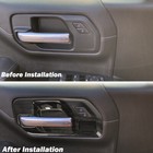 Black Wood Interior Door Handle Bowl Panel Cover Trim For Chevy Silverado 19-25