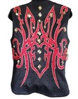 Western Ladies Custom Show Vest Sz Medium Black Gold Red Stunning     New