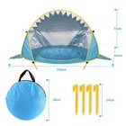 Kids Pop Up Beach Tent Uv Protection Shark Sun Shade Portable Baby Play Tent
