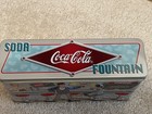 Vintage Raised Coca-cola Soda Fountain Retro 50s Diner Decorative Tin Box