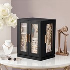 360   Rotating Jewelry Box With 5 Drawers - Black Cabinet   Pink Velvet Interior