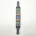 Polish Pottery Rolling Pin 18  Boleslawiec Unikat Floral Hand Painted Poland