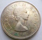 1957 South Africa 5 Shillings Silver Crown Springbok Unc Details Green Residue
