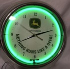 Hard To Find John Deere Neon Clock 14 5  Works Perfect   