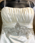 Casablanca White Soft Satin Embroidered Strapless Wedding Dress Gown Size 18