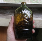 1825 Lafayette Dewitt Clinton Coventry Gi-80 Olive Amber Historical Flask Nice