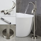 Floor Mounted Free Standing Bathtub Mixer Faucet Shower Bath Tub Filler Tap Kit