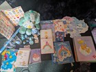 Care Bears Lot Of 124 Vintage 1983 Cards stickers folder plush glassware  Good  