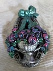 Vintage Hubley Cast Iron Door Knocker Flower Basket  124