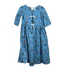 Colonial Williamsburg Ballgown Dress Polonaise Size Girl 7 8 Blue Floral