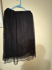 Philosophy Women s Black Lace Pleated Pull-on Elastic Waist Knee Skirt M