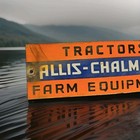 Vintage Allis-chalmers Porcelain Sign Tractors Farm Equipment John Deere Kubota