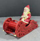 Vintage Thin Celluloid Santa In Sleigh Red Christmas Toy Japan 6 5    No Reindeer