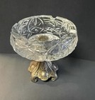 Vintage Heavy Glass Ashtray Large Thick Glass Collectible Decor