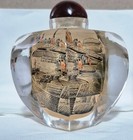  rare  Vtg chinese Reverse Hand Painted Snuff Bottle W stopper