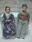 Vtg German Caco Miniature Dollhouse Stockinette Type Family Of 4 Dark Hair  1 8