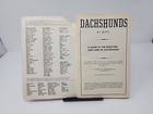 1955 Dachshunds As Pets A Guide To The Selection And Care Of Dachshunds
