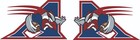 Alouette With Red blue white Stripe Full Size Football Helmet Decals