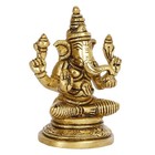 Brass Ganesha Statue Hindu God Ganpati Idol For Worship God Statue 3 5 Inch