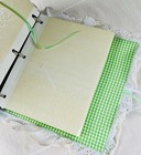 Vintage Handmade Lace Photo Album Green Gingham Scrapbook Cottagecore Keepsake  