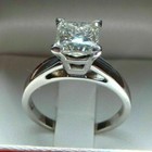Engagement Ring 2 50ct Princess Cut Diamond Simulated 14k White Gold Size 8 5