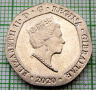 Gibraltar Elizabeth Ii 2020 20 Pence  Dolphin  Unc Yes We Do Combine Postage