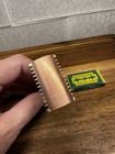 Vintage Gillette Safety Razor Gold Bronze Brass Color Knurled Pattern