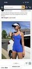 Yioioio Women   s Seamless Ribbed Spaghetti Strap One-piece Romper Blue M