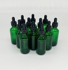 2 Oz Green Boston Glass Bottles  With Glass Eye Droppers  12-pack  