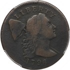 1796 1c Pcgs Vg10 S-86 Liberty Cap Large Cent Wreath Copper Flowing Hair