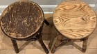 Antique Vintage S  Bent   Bros Wood Colonial Bar Stools  2  Turned Spindle Legs