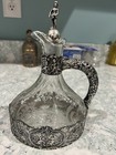 Antique German 800 Sterling Silver Embossed Claret Decanter Germany 1890-1910