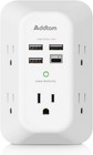 Addtam Usb Wall Charger Surge Protector 5 Outlet Extender With 4 Usb Charging