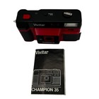 Vivitar Champion Rare 35mm Point Shoot Film Vintage Camera Red Black Manual Case