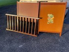 Vtg 1950   s Wood Baby Crib Teddy Bear bunny Decal Excellent Condition Used