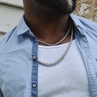 Square Rolo Chain Necklace Stainless Steel Round Box Necklace For Men Women 2mm-
