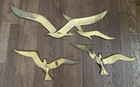 Vintage Brass Seagulls Set Of 3 Wall Hangings Mcm