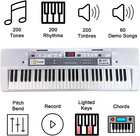 61 Key Electric Piano Keyboard With Lighted Keys  Digital Portable Synthesizer K