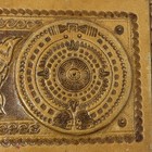 Vintage Tooled Leather Aztec Covered Jewelry Trinket Box Made In Mexico