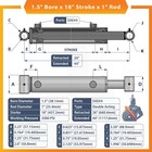 1 5x18 Hydraulic Cylinder-1 5  Bore  18  Stroke Welded Cross Tube Cylinder new 