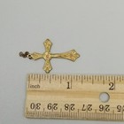 Vintage Crucifix Cross Pendant Gold Tone Made In Italy Rosary Prayer