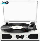 Vinyl Record Player With Built  In Speakers  Vintage 3 Speed Turntable  Bass