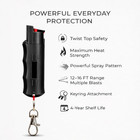 Burn Pepper Spray Keychain For Self Defense 1 2oz Police Srength Security Black
