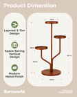 Bamworld 3tier Plant Stand Indoor Outdoor Metal Plant Shelf Flower Holder Brown