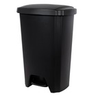 13 Gallon Plastic Step On Kitchen Trash Can Hands-free Garbage Bin Home Black